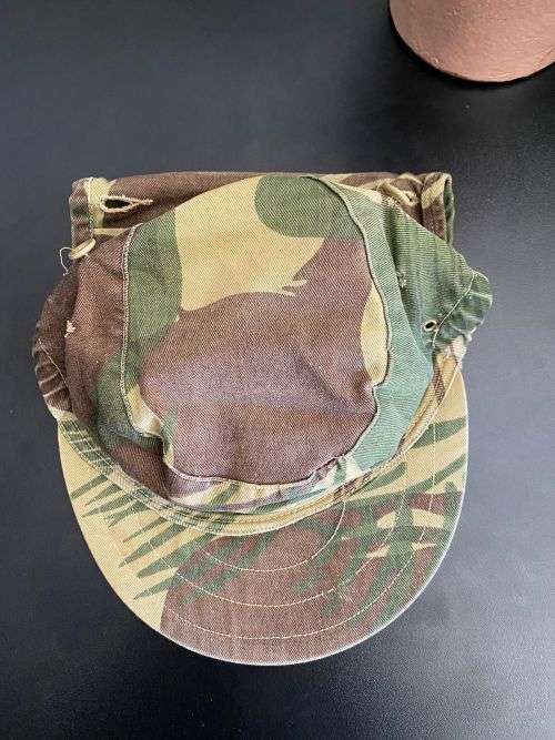 RHODESIAN CAMO FLAP CAP-SIZE 56 -USED BUT GOOD CONDITION