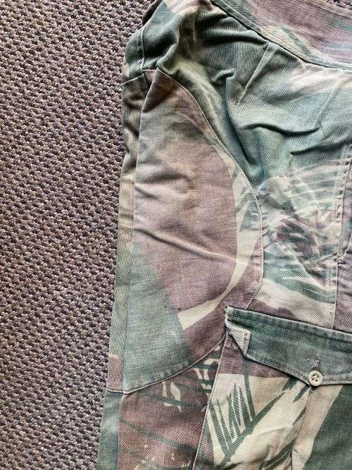 RHODESIAN CAMO TROUSERS SIZE 32-PIPE LENGTH 70 CM-USED CONDITION-ALL BUTTONS COMPELTE-REINFORCED BA
