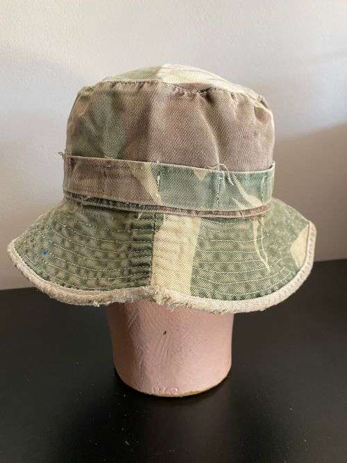 WELL USED,ORIGINAL RHODESIAN CAMO BUSH HAT-SIZE LARGE-INSIDE RING MEASURES 56CM-PIECE OF HISTORY