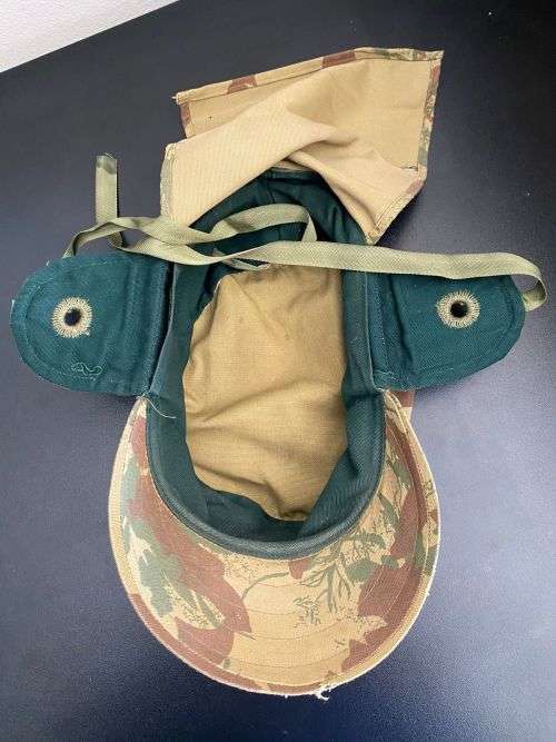 POLICE TASK FORCE 2ND PATTERN CAMO FLAP CAP-INSIDE RING MEASURES 56 CM-CONDITION LIKE NEW