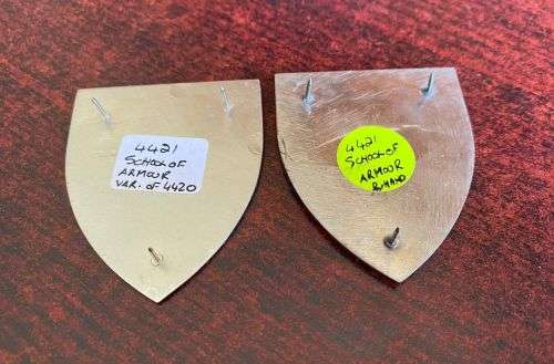 SCHOOL OF ARMOUR FLASH PAIR-PINS INTACT