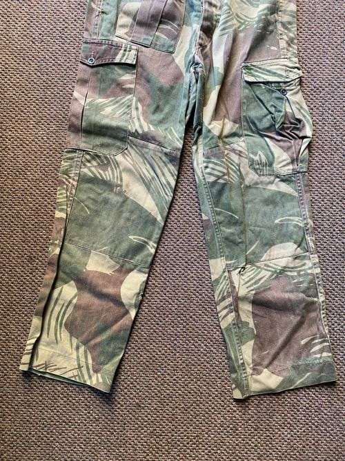 RHODESIAN CAMO TROUSERS-SIZE 32 PIPE LENGTH OF 66 CM-USED BUT GOOD CONDITION