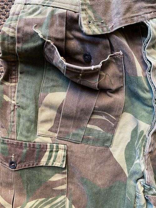 RHODESIAN CAMO TROUSERS-SIZE 32 PIPE LENGTH OF 66 CM-USED BUT GOOD CONDITION
