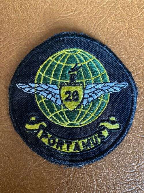 28 SQUADRON EMBLEM PATCH-WORN 1980`S ON LEFT BREAST