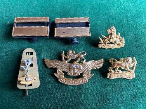 MIXED RHODESIAN BADGES AND RANKS- 6 IN TOTAL