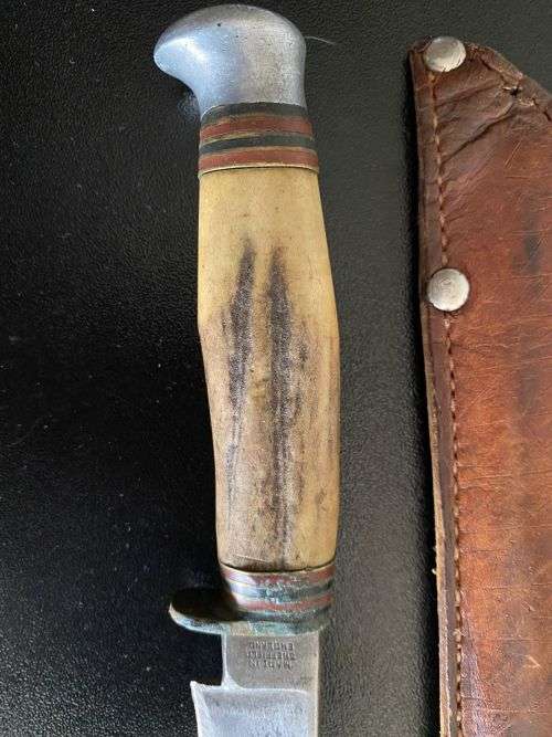 WILLIAM RODGERS-CUT MY WAY-SHEFFIELD ENGLAND-DAGGER-WITH ORIGINAL LEATHER SHEATH-TOTAL LENGTH 220 CM