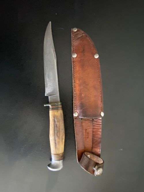 WILLIAM RODGERS-CUT MY WAY-SHEFFIELD ENGLAND-DAGGER-WITH ORIGINAL LEATHER SHEATH-TOTAL LENGTH 220 CM