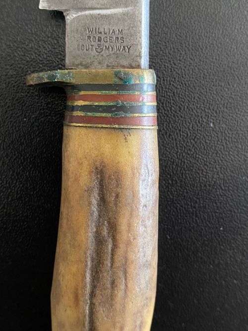 WILLIAM RODGERS-CUT MY WAY-SHEFFIELD ENGLAND-DAGGER-WITH ORIGINAL LEATHER SHEATH-TOTAL LENGTH 220 CM