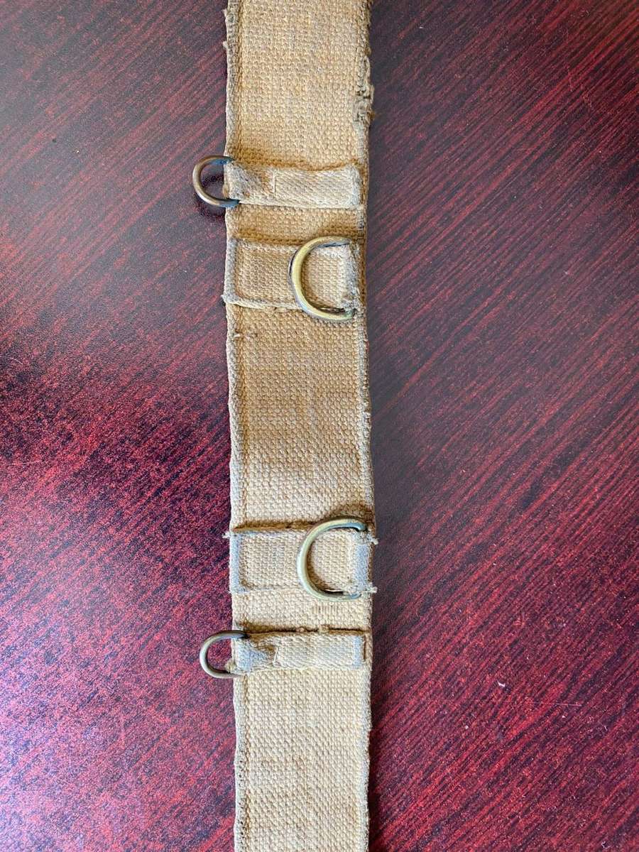 WELL USED (LOTS OF CHARACTER) PATTERN 63 RHODESIAN WEBBING BELT-EXTENDED LENGTH 94 CM