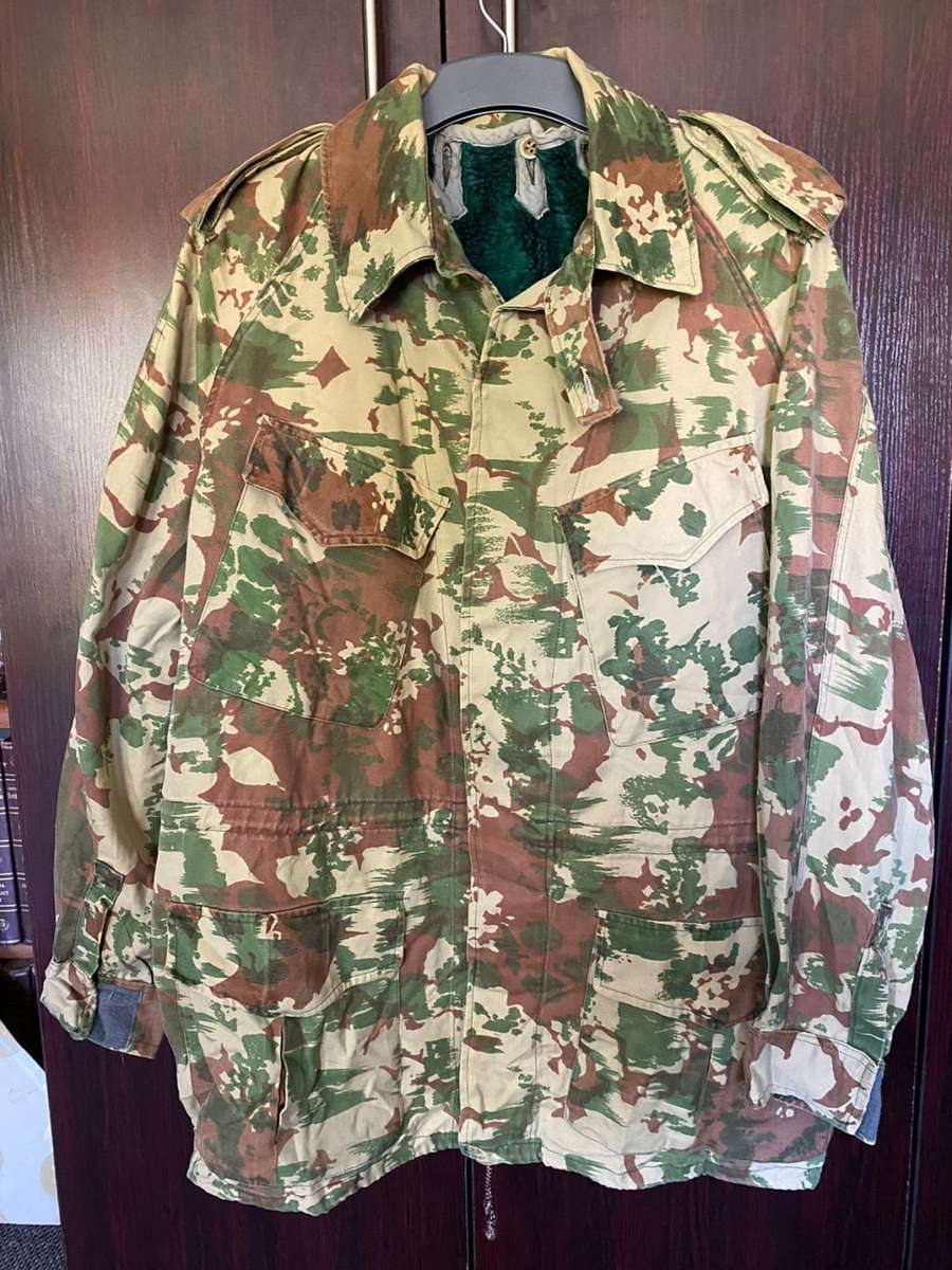 POLICE TASK FORCE 1ST PATTERN (STARBURST)CAMO JACKET WITH REMOVABLE WOOL LINER-SIZE LARGE TO XTRA LA