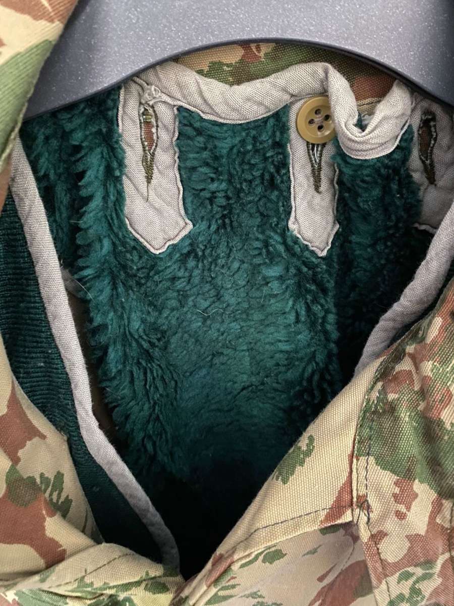 POLICE TASK FORCE 1ST PATTERN (STARBURST)CAMO JACKET WITH REMOVABLE WOOL LINER-SIZE LARGE TO XTRA LA