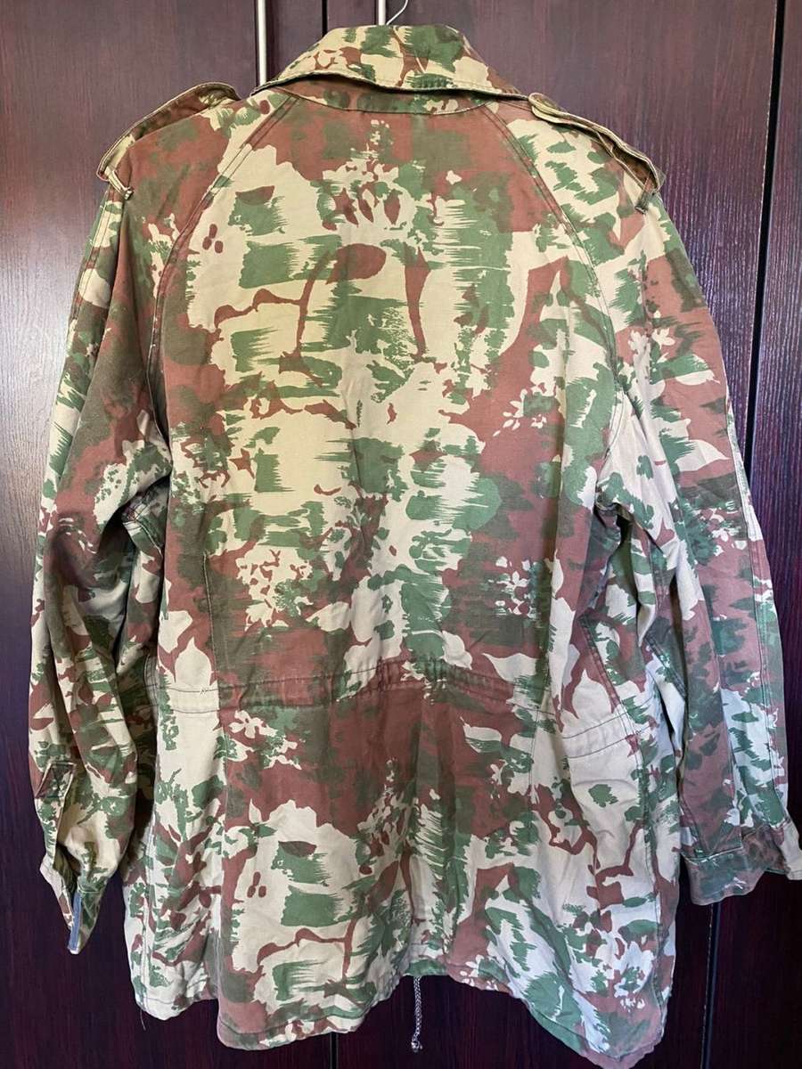 POLICE TASK FORCE 1ST PATTERN (STARBURST)CAMO JACKET WITH REMOVABLE WOOL LINER-SIZE LARGE TO XTRA LA