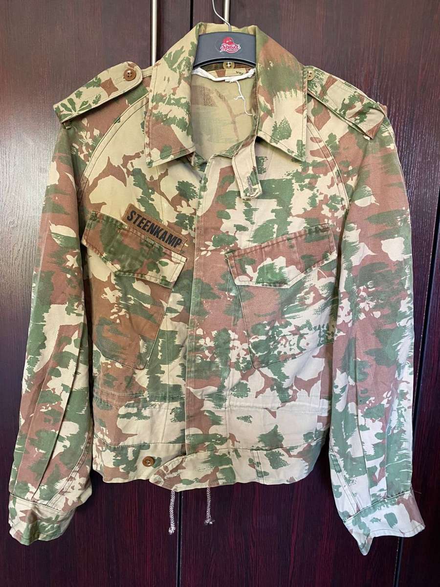 POLICE TASK FORCE 1ST PATTERN CAMO BUNNY JACKET-SELF MADE INTO A BUNNY JACKET AND WORN BY OFFICERS-S