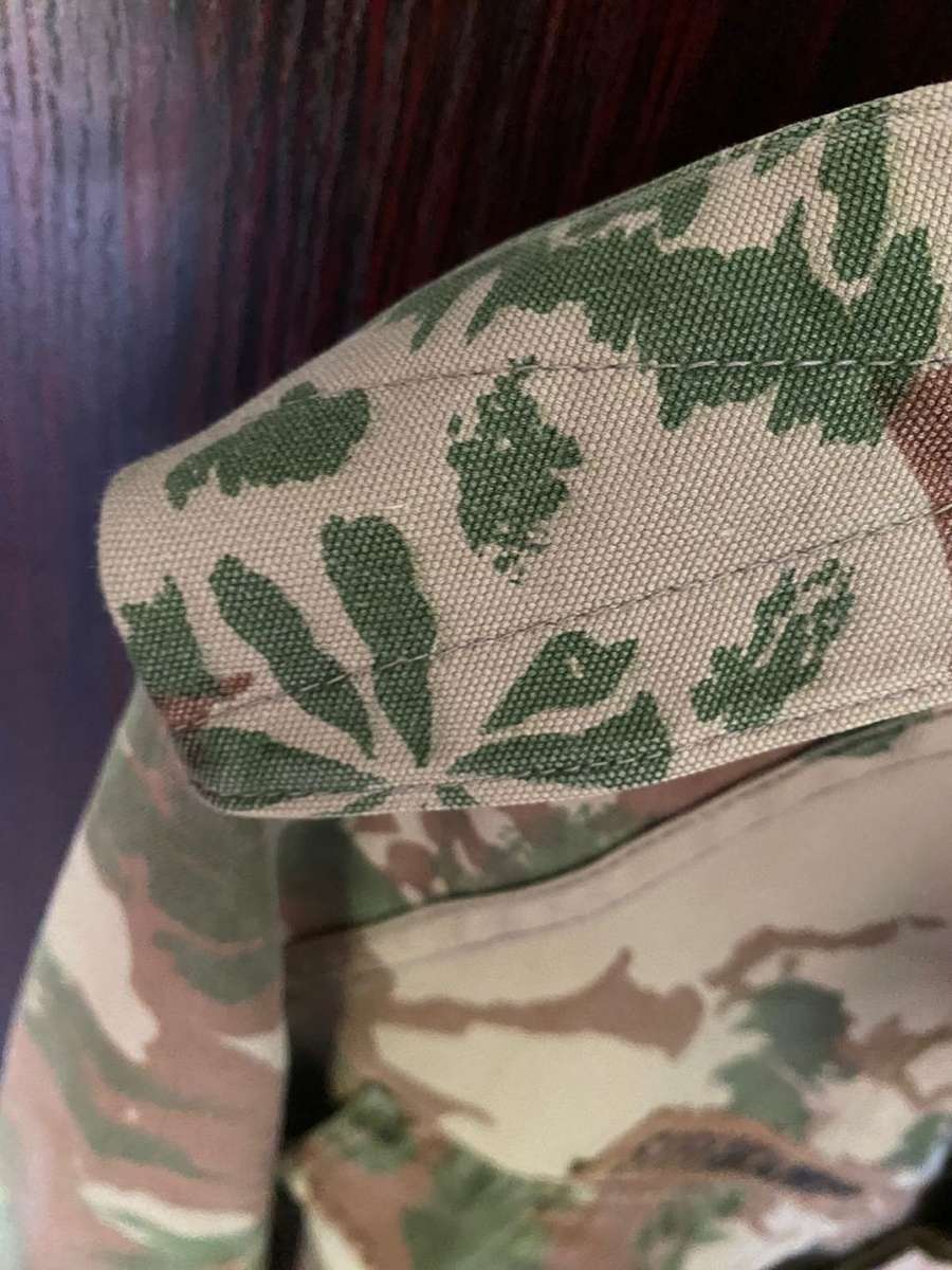 POLICE TASK FORCE 1ST PATTERN CAMO BUNNY JACKET-SELF MADE INTO A BUNNY JACKET AND WORN BY OFFICERS-S