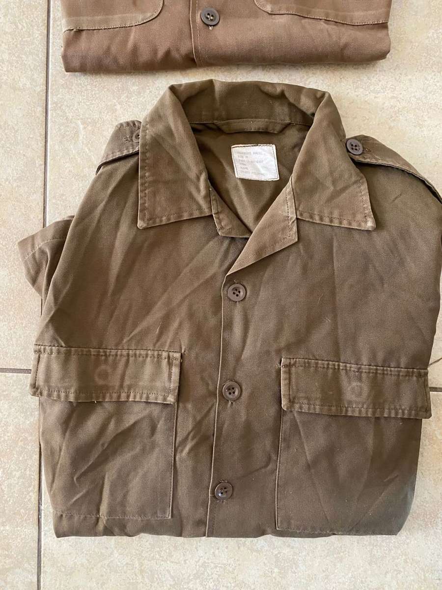 SADF PERIOD-NUTRIA SHIRTSX2- ONE LONG SLEEVE -THE OTHER SHORT SLEEVE-SIZE MEDIUM