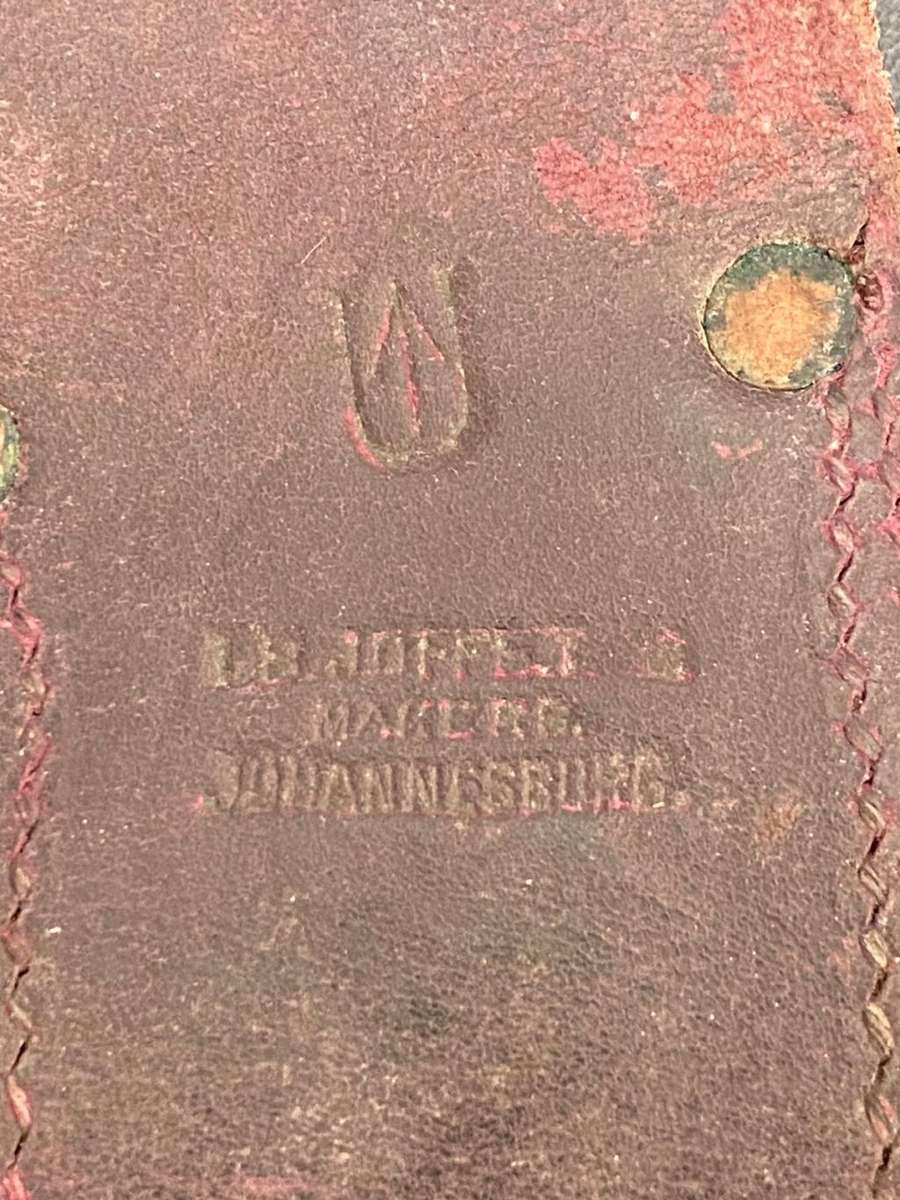 SOUTH AFRICAN LEATHER FROG FOR THE NO 1 BAYONET-A VARIANT WITH NARROW BELT LOOP-STAMPED AND MADE IN