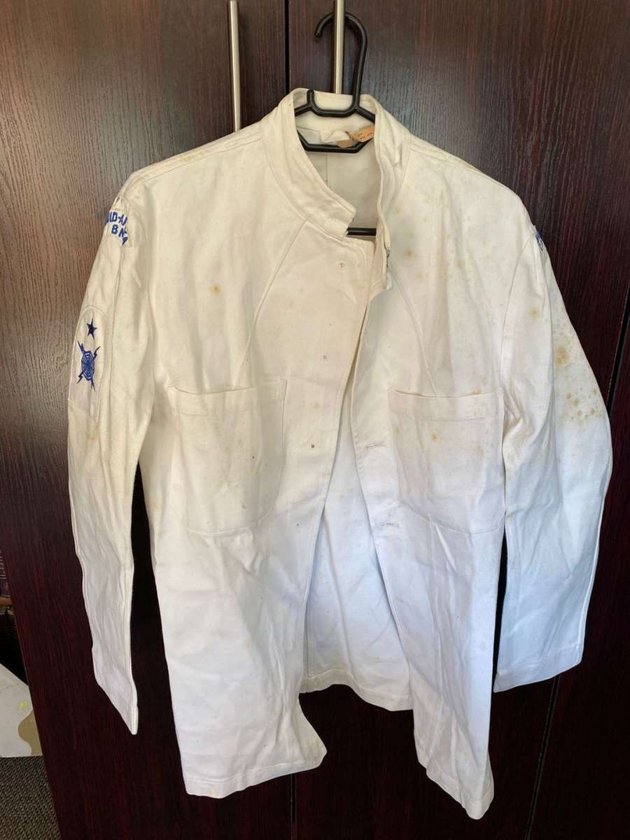 SA NAVY JACKET FOR RADAR OPERATOR-SIZE MEDIUM-MEASURES 55CM ARMPIT TO ARMPIT- NO BUTTONS