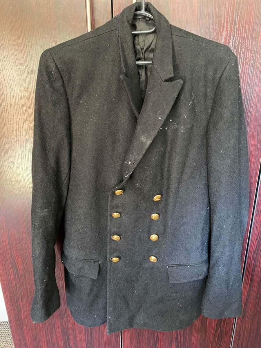 SA NAVAL WINTER UNIFORM JACKET WITH INFANTRY BUTTONS-WORN POST 1961-NO DAMAGE-NEEDS WASHING