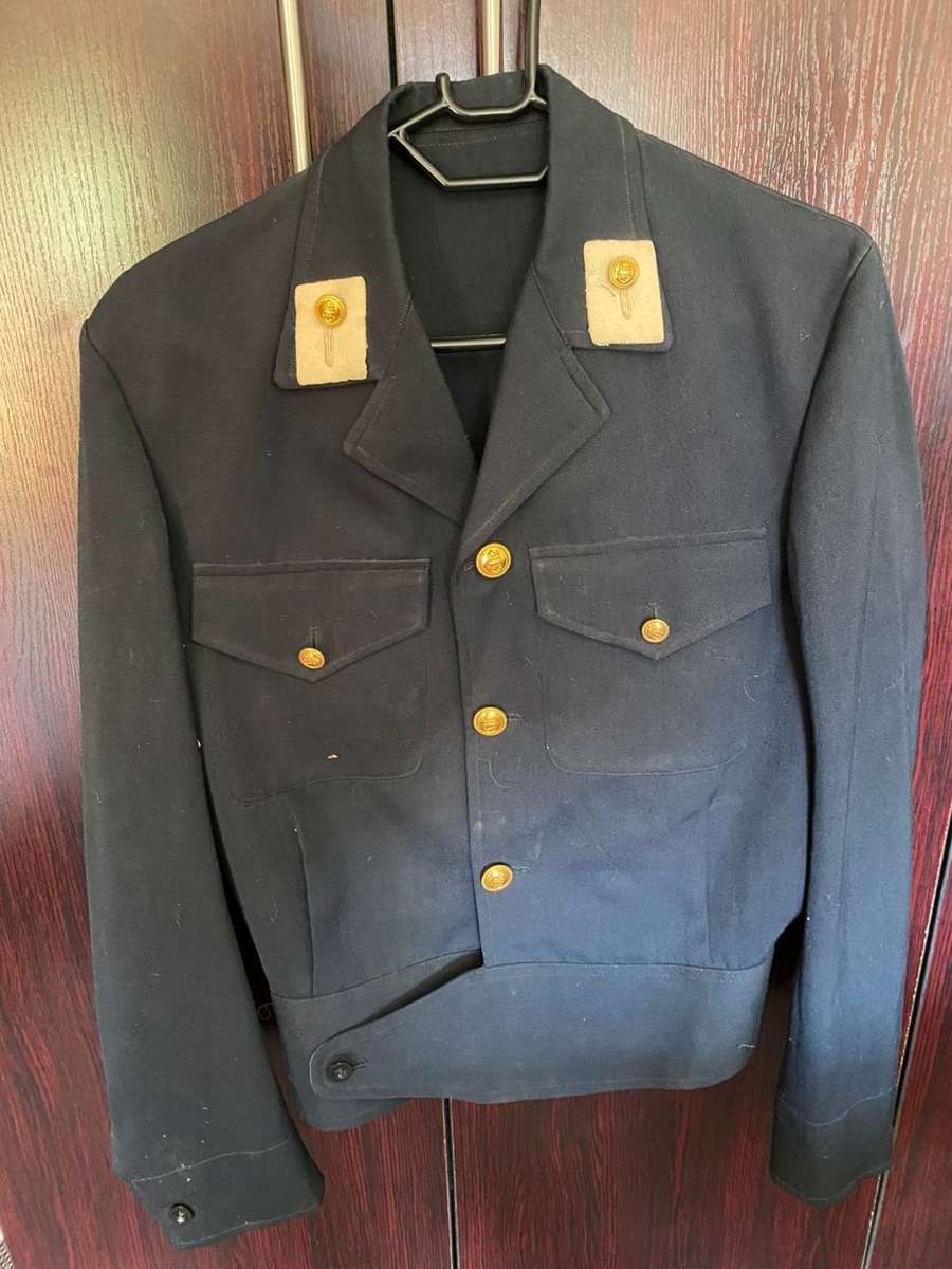 SA NAVY JACKET-SIZE SMALL-MEASURES 45 CM ARMPIT TO ARMPIT