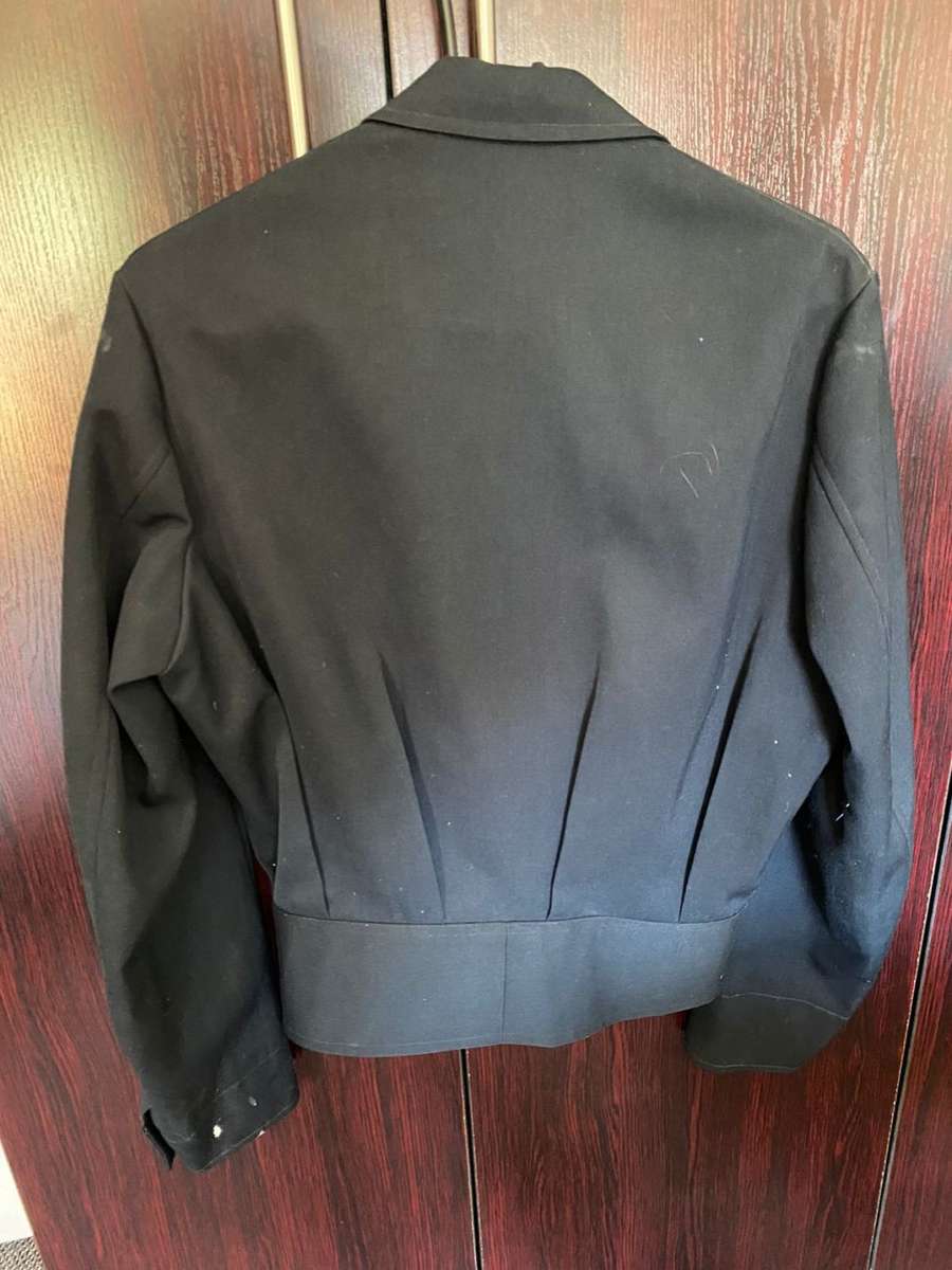 SA NAVY JACKET-SIZE SMALL-MEASURES 45 CM ARMPIT TO ARMPIT