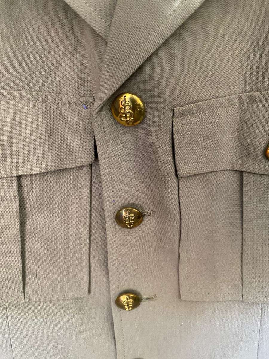 SA MEDICAL CORPS TUNIC JACKET-SIZE MEDIUM-MEQASURES 50 CM ARMPIT TO ARMPIT-USED BUT GOOD CONDITION