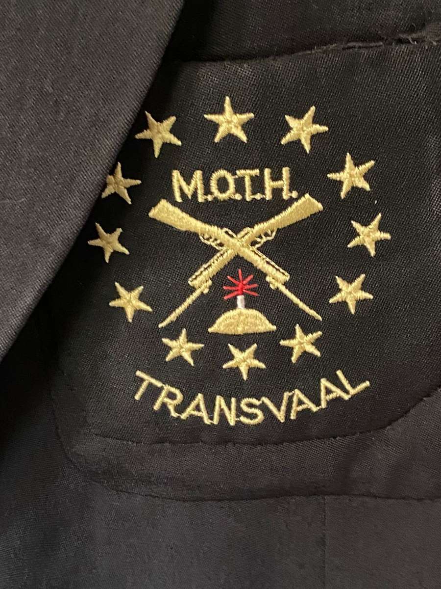 MOTHS JACKET- SIZE MEDIUM-MEASURES 50 CM ARMPIT TO ARMPIT-SOLD WITH SHIRT
