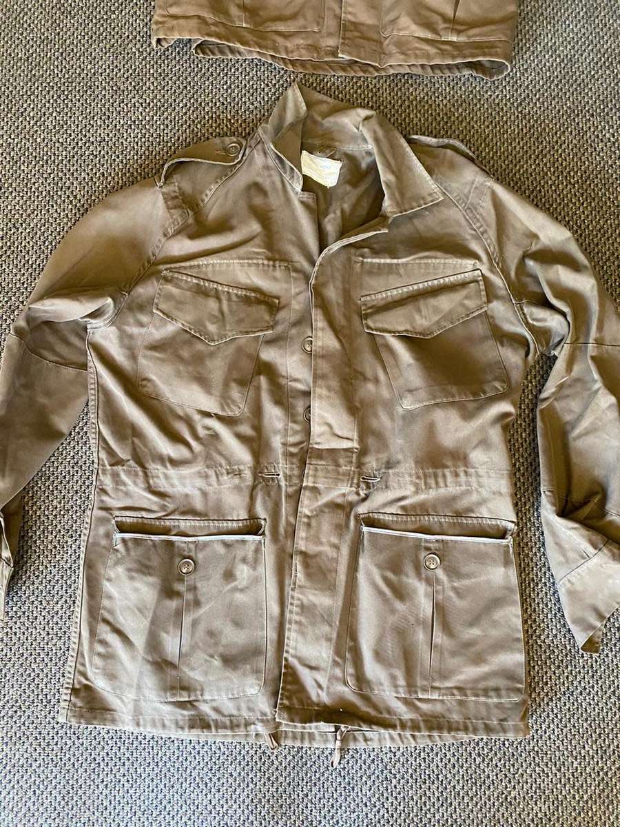 2X SADF BUSH JACKETS-SOLD TOGETHER-BORDER WAR PERIOD-SIZE MEDIUM AND LARGE-BOTH USED BUT IN GOOD CO