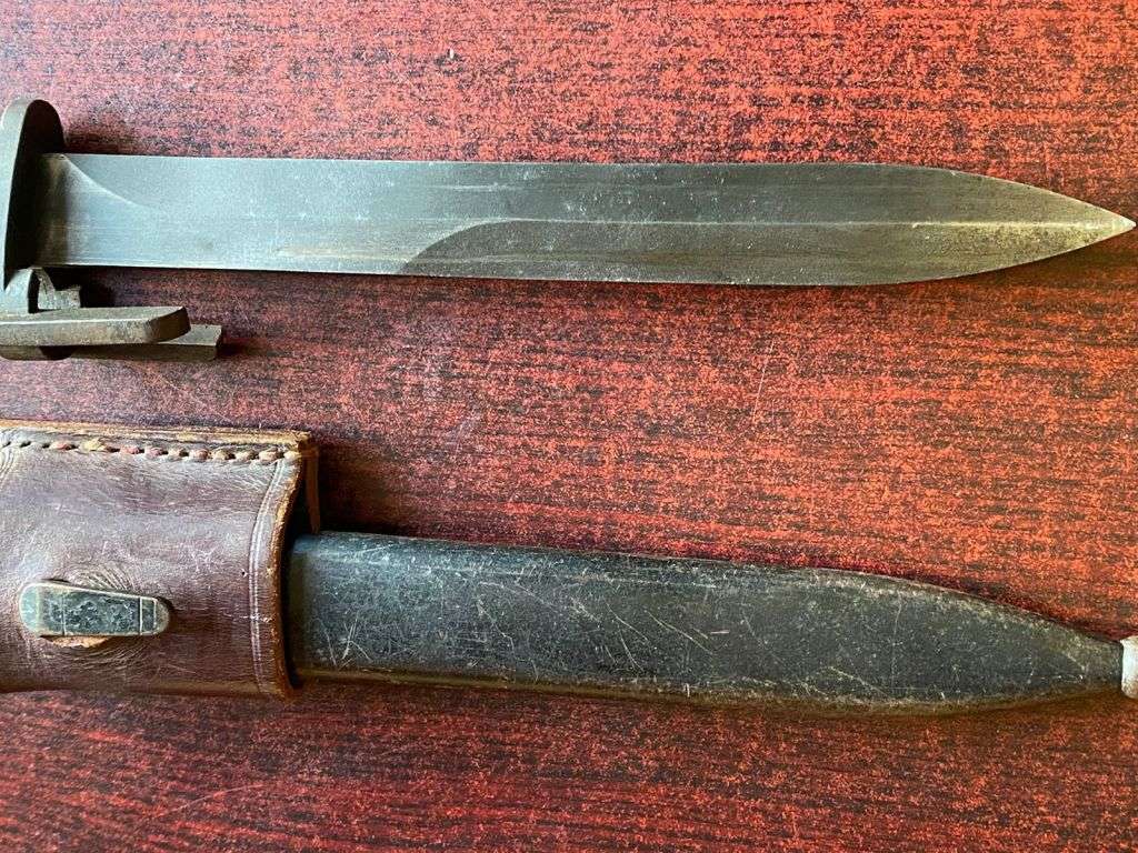 PLASTIC GRIPPED FN FAL TYPE A (1953) BAYONET-SA MILITARY MARKINGS-THIS BAYONET IS IN VERY GOOD CONDI