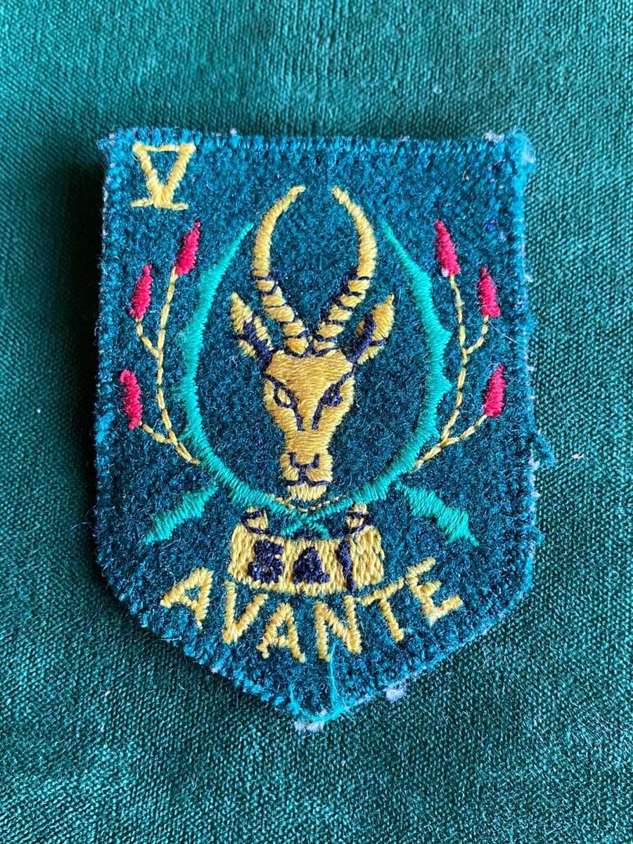 5 SA INFANTRY CLOTH SHOULDER FLASH- WORN 1960`S- 1970`S