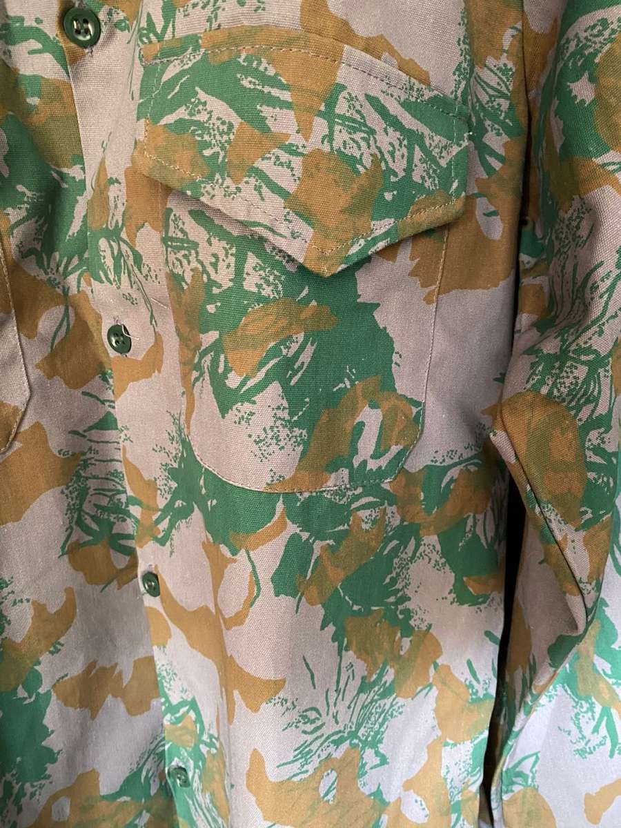 SCARCE KZN POLICE CAMO LONG SLEEVE SHIRT IN MINT CONDITION-SIZE MEDIUM-MEASURES 55 CM ARMPIT TO ARM