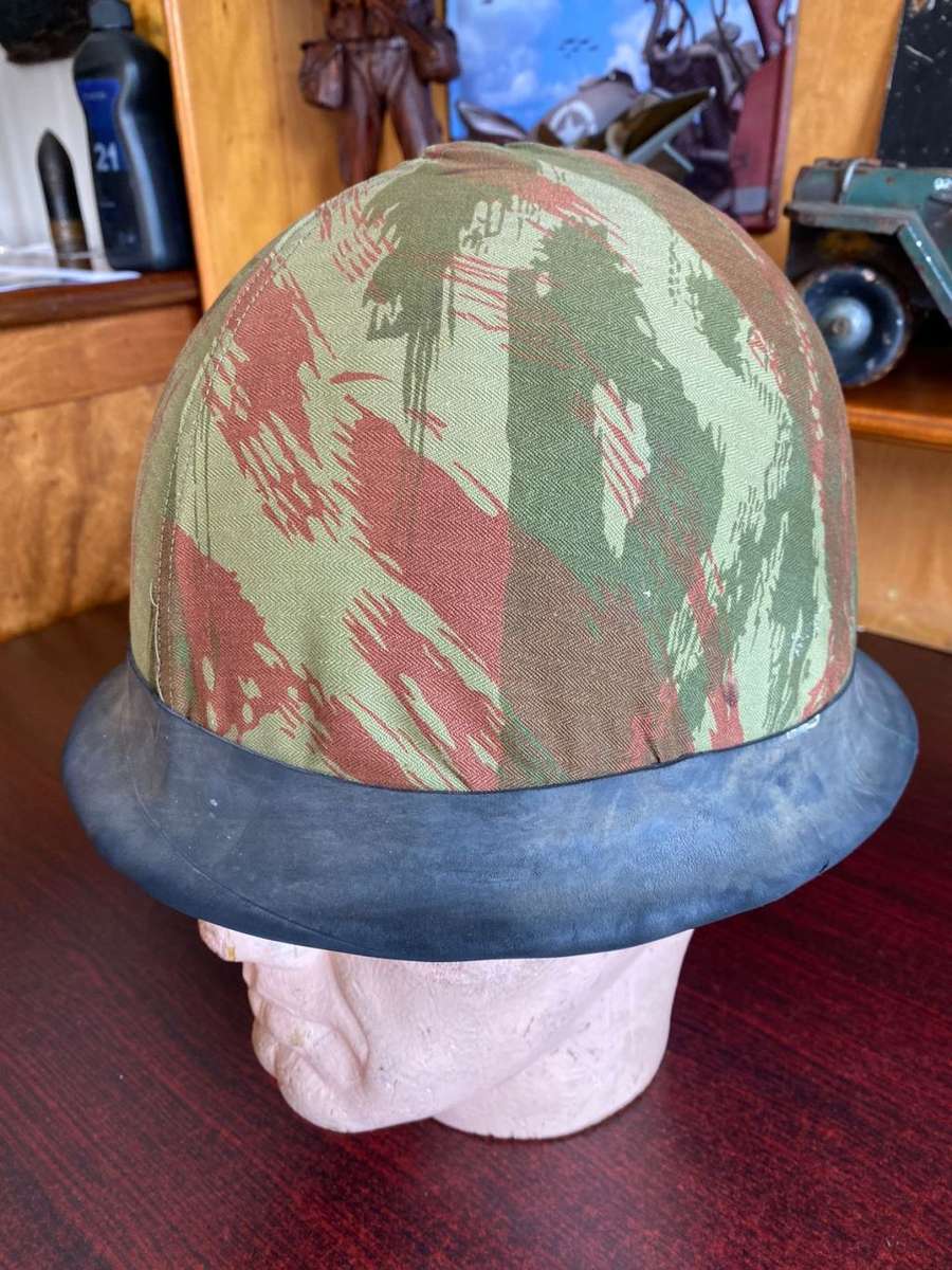 FRENCH ALGERIAN PARA HELMET-DATED 1955-GUARANTEED ORIGINAL-SIZE 56-GOOD CONDITION