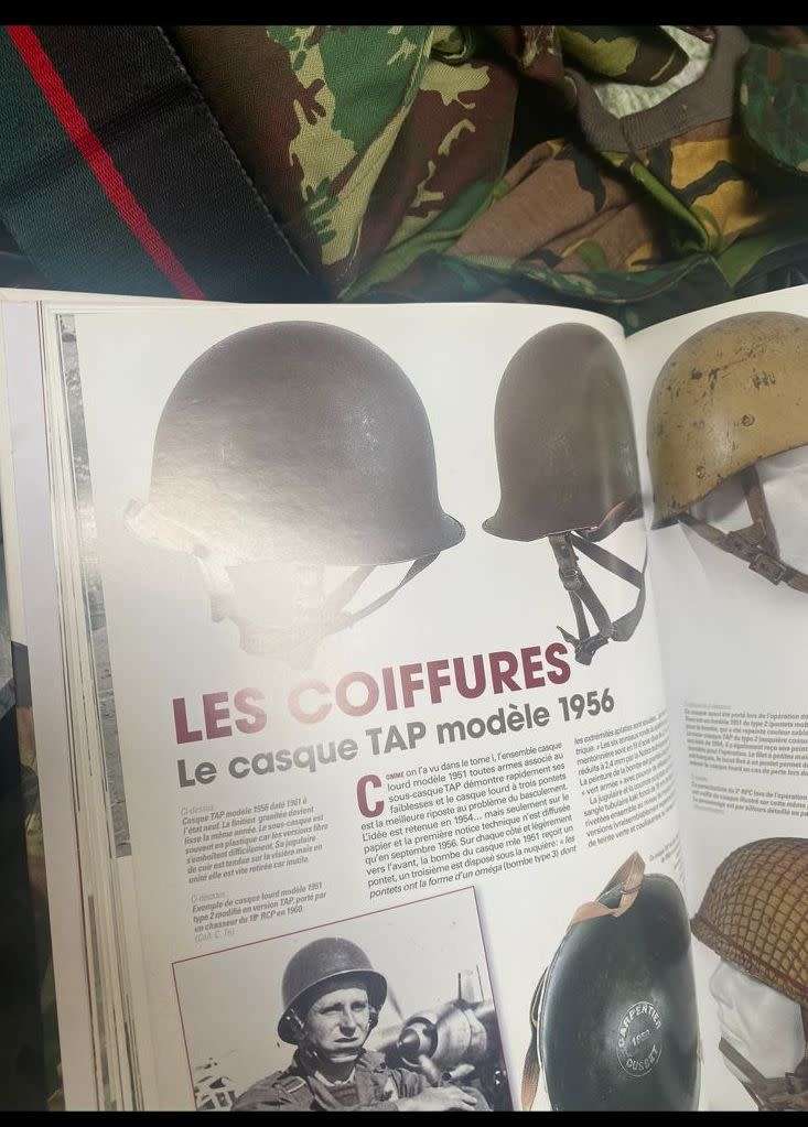 FRENCH ALGERIAN PARA HELMET-DATED 1955-GUARANTEED ORIGINAL-SIZE 56-GOOD CONDITION