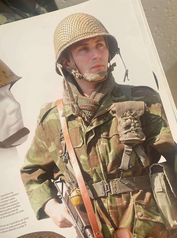 FRENCH ALGERIAN PARA JACKET FROM THE 1950`S-TO EARLY 1960`S-SIZE LARGE TO EXSTRA LARGE -MEASURES 65