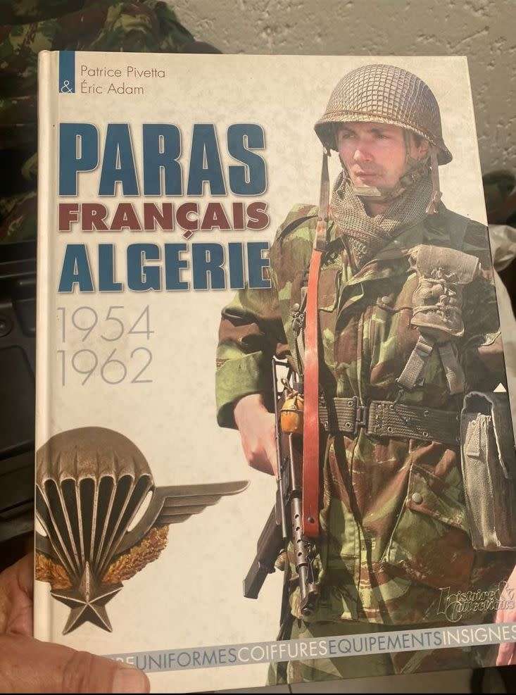 FRENCH ALGERIAN PARA`S CAMO TROUSERS FROM THE 1950`S TO EARLY 1960`S-SIZE 32-PIPE LENGTH 73CM-VERY G