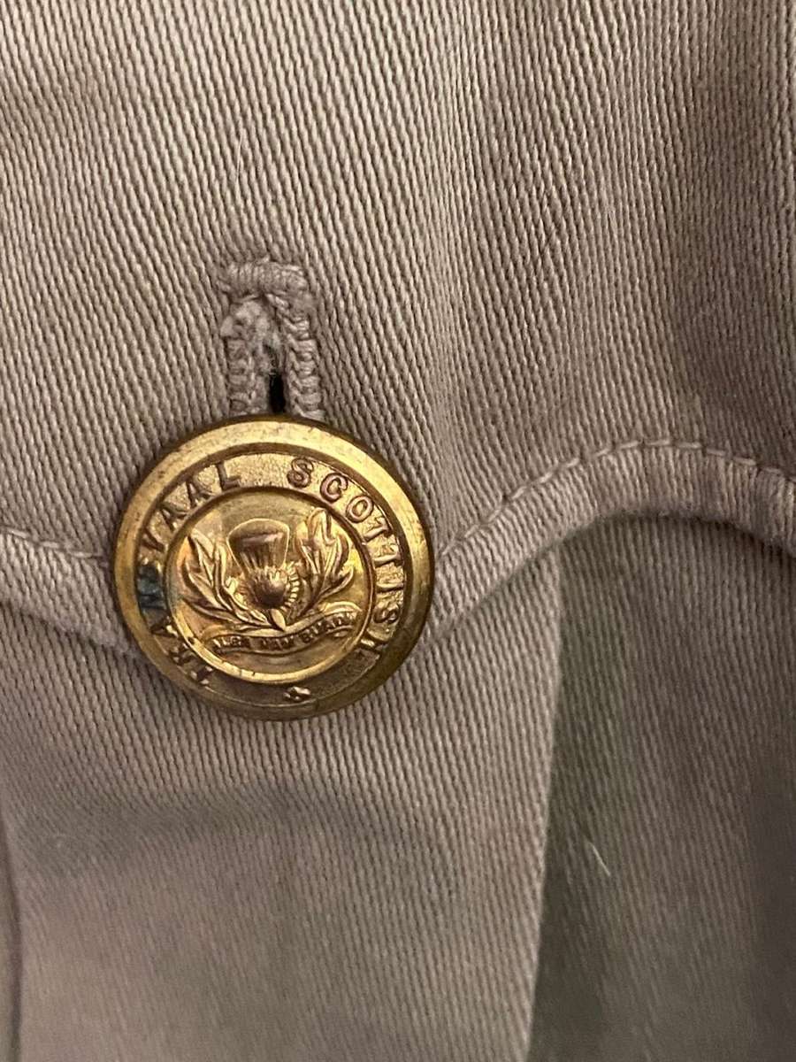 TRANSVAAL SCOTTISH DESERT KHAKI JACKET-SIZE MEDIUM-MEASURES 50CM ARMPIT TO ARMPIT -GOOD CONDITION-MI