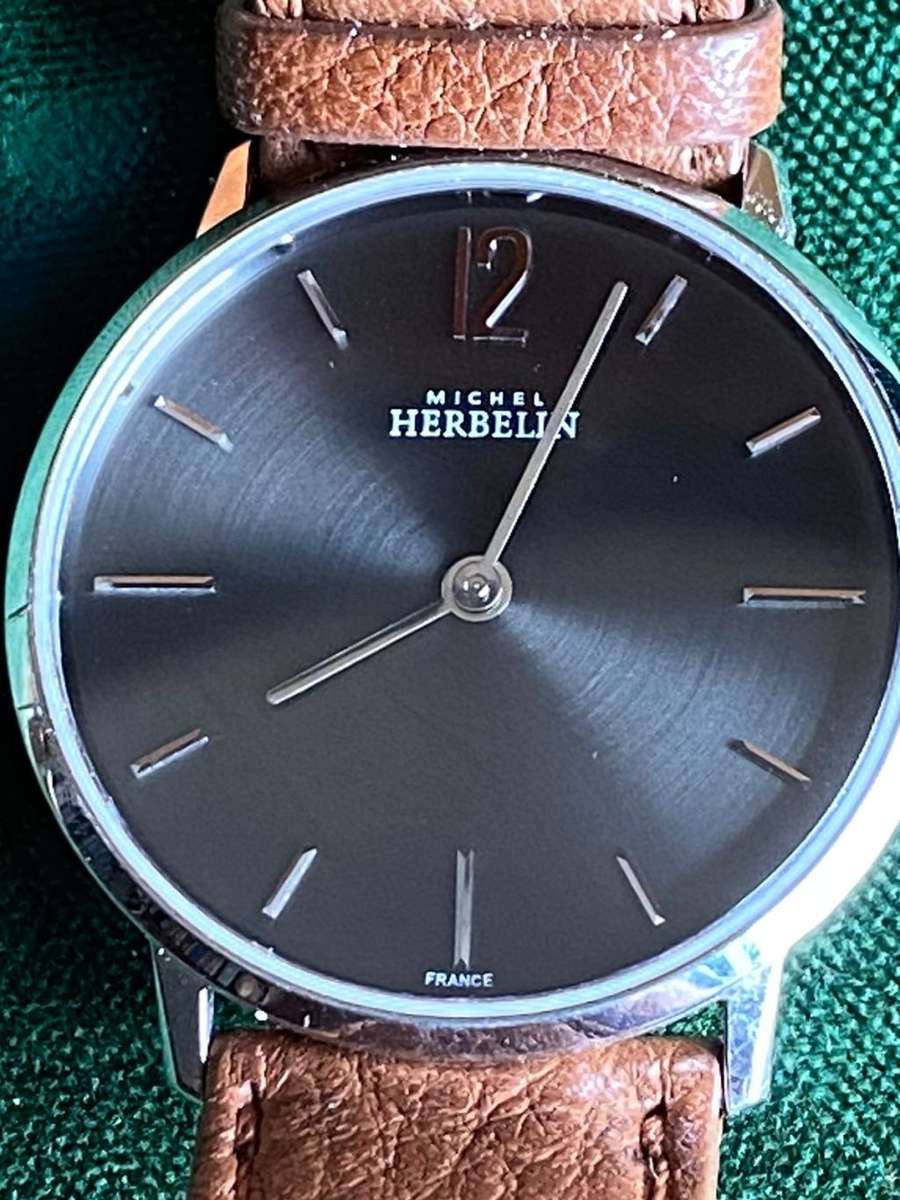 MICHEL HERBELIN QUARTZ LADIES WATCH-30 MM DIAMETER-GREY FACE-COMES WITH ORIGINAL BOX & PAPERS-PERFEC