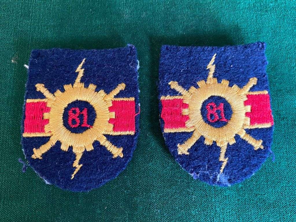 81 TECHNICAL STORE DEPOT CLOTH SHOULDER FLASH PAIR-1960`S-1970`S