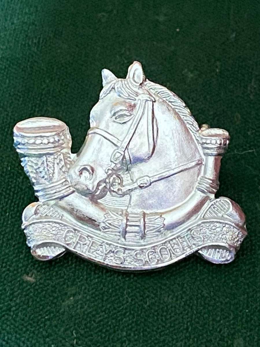 RHODESIAN GREY SCOUTS ANODISED BERET BADGE- 2 LUGS-1976-1980