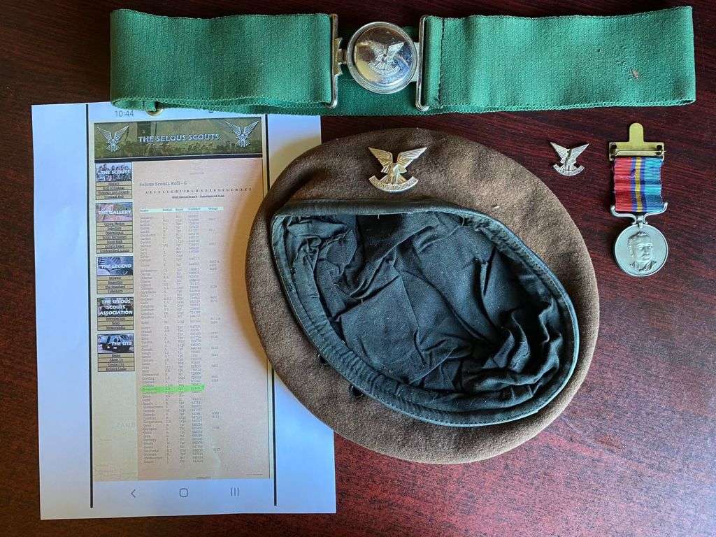 RHODESIAN SELOUS SCOUTS COLLECTION -ALL BELONGED TO CPL 82516 K.P GROSSMITH (CONFIRMED ON SELOUS SCO
