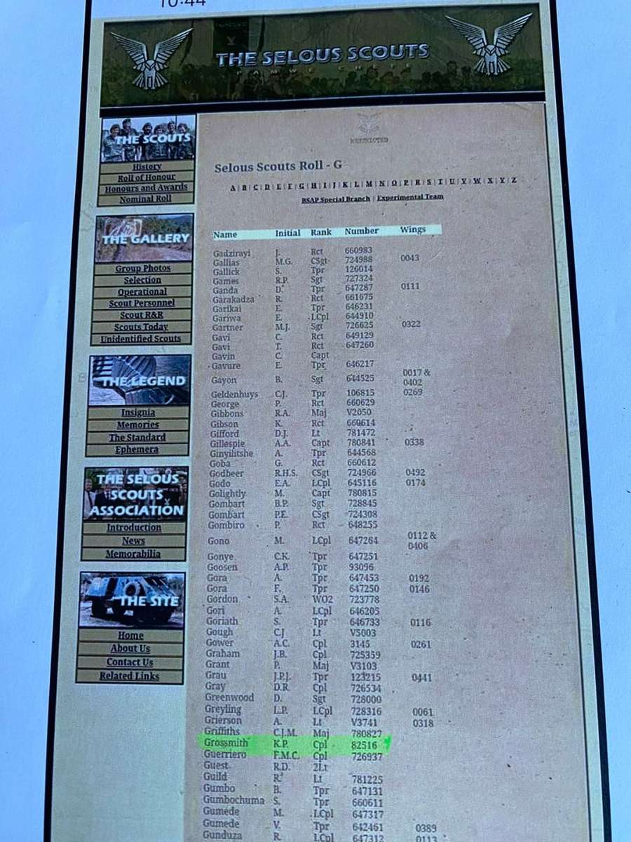 RHODESIAN SELOUS SCOUTS COLLECTION -ALL BELONGED TO CPL 82516 K.P GROSSMITH (CONFIRMED ON SELOUS SCO