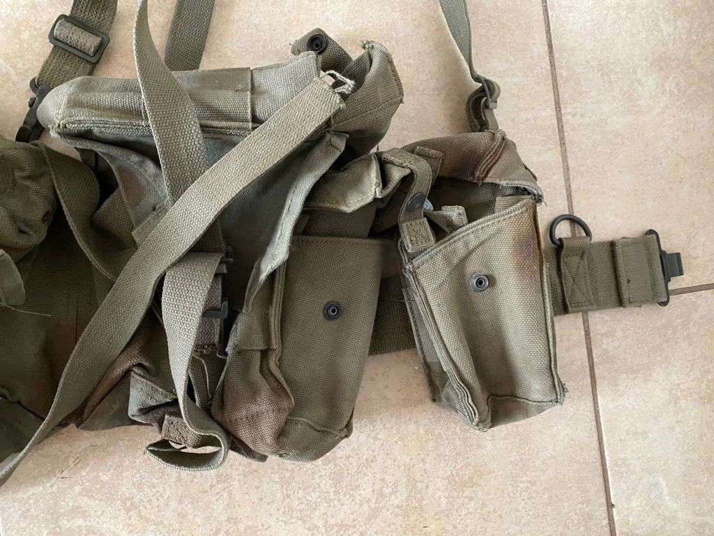 COMPLETE SADF PATTERN 73 SKELETON KIT BELT/ 4X AMMO POUCHES/KIDNEY POUCHES/ YOKE-GOOD CONDITION