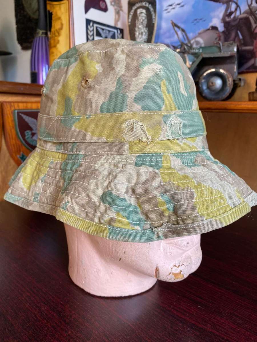 AUTHENTIC RECCE/HUNTER GROUP CAMO BUSH HAT-SIZE 56/7-CONDITION-USED WITH A LOT OF CHARACTER-SCARCE