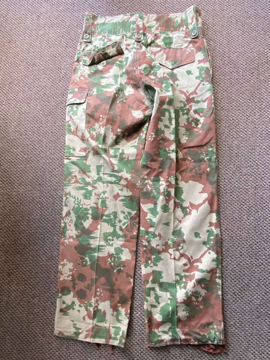 SA POLICE SPECIAL TASK FORCE 1ST PATTERN CAMO TROUSERS -SIZE 32,WITH PIPE LENGTH OF 76CM-LABELLED AN