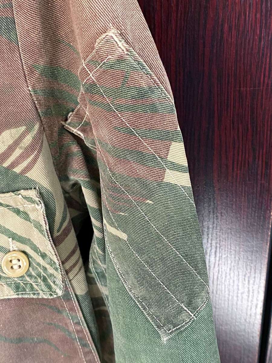 ORIGINAL PERIOD,RHODESIAN CAMO JACKET-BATTLE WORN BUT STILL GOOD CONDITION WITH ALL BUTTONS-NAME AND