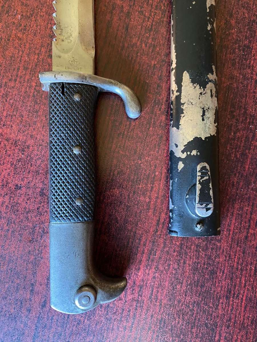 GERMAN KS 98 MADE IN 1912 FOR DEUTSCH SUDWEST AFRICA BY ERFURT-LEATHER GRIPPED AND ERFURT W12 MARKED