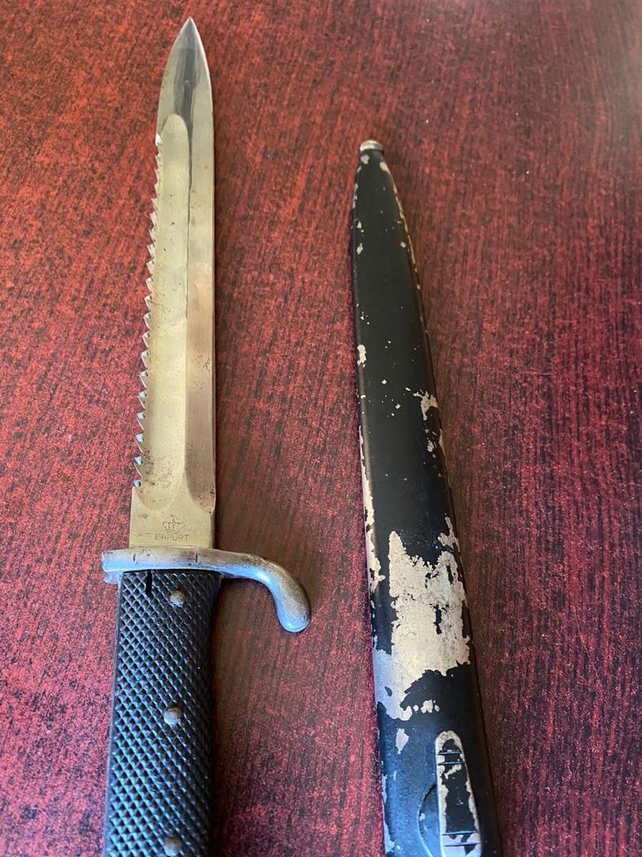 GERMAN KS 98 MADE IN 1912 FOR DEUTSCH SUDWEST AFRICA BY ERFURT-LEATHER GRIPPED AND ERFURT W12 MARKED