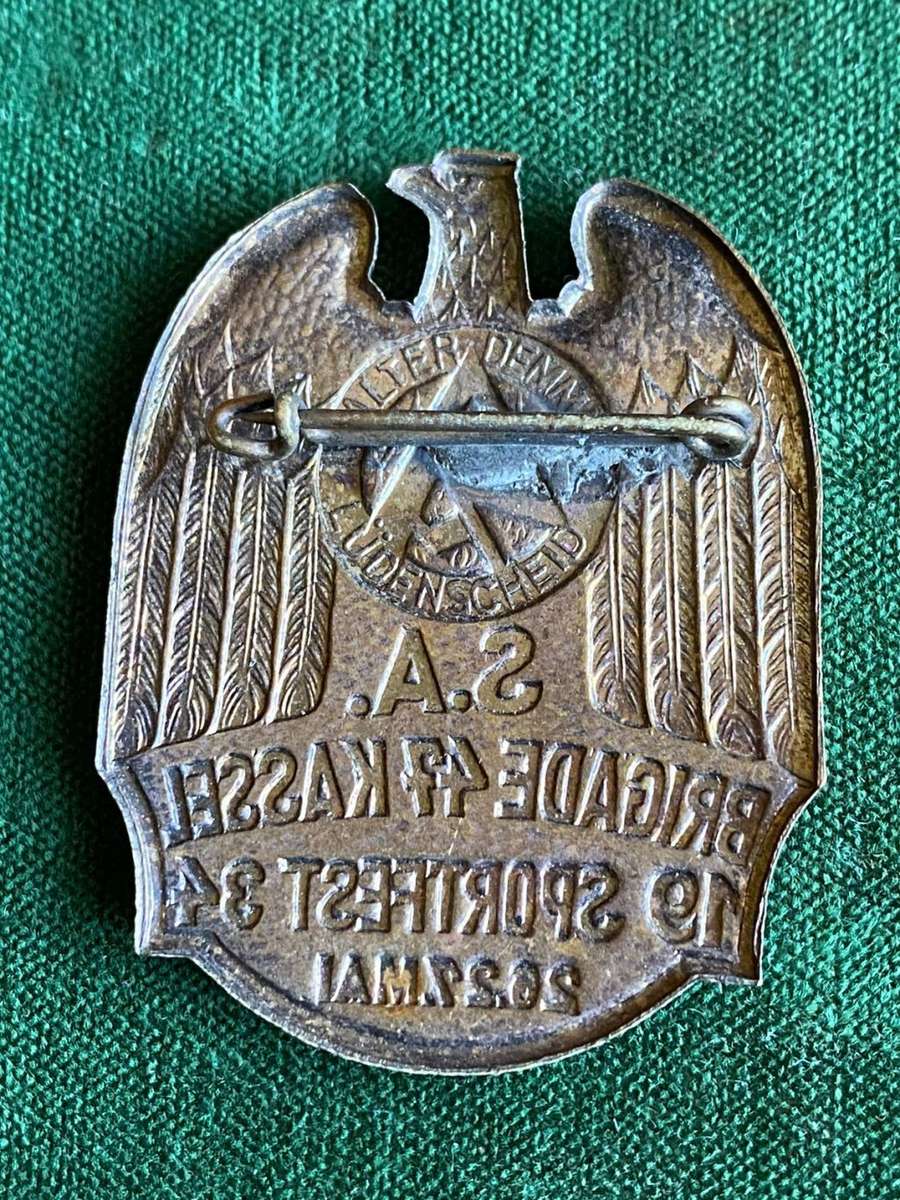 GERMAN TINNY BADGE-STICK PIN INTACT-MEASURES 45 X 35 MM