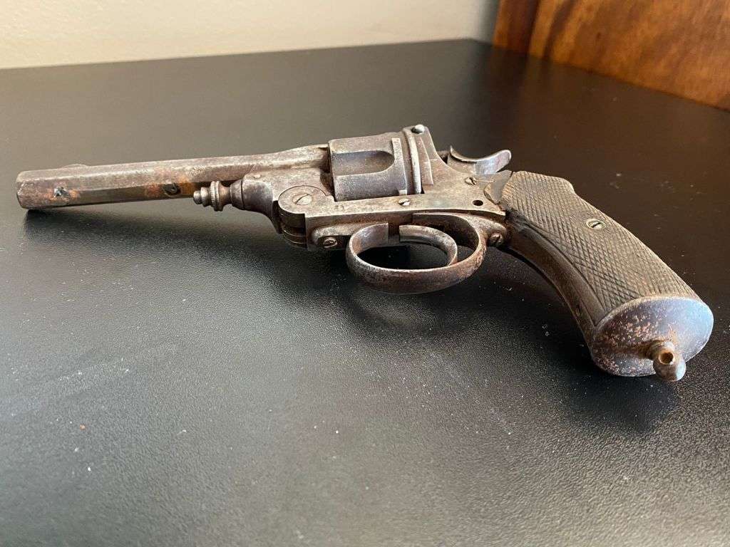 BELGIAN JEAN WARNANT .450 REVOLVER MADE 1870`S-1890`S-THIS REVOLVER IS FULL DEACTIVATED AND CAN ONLY