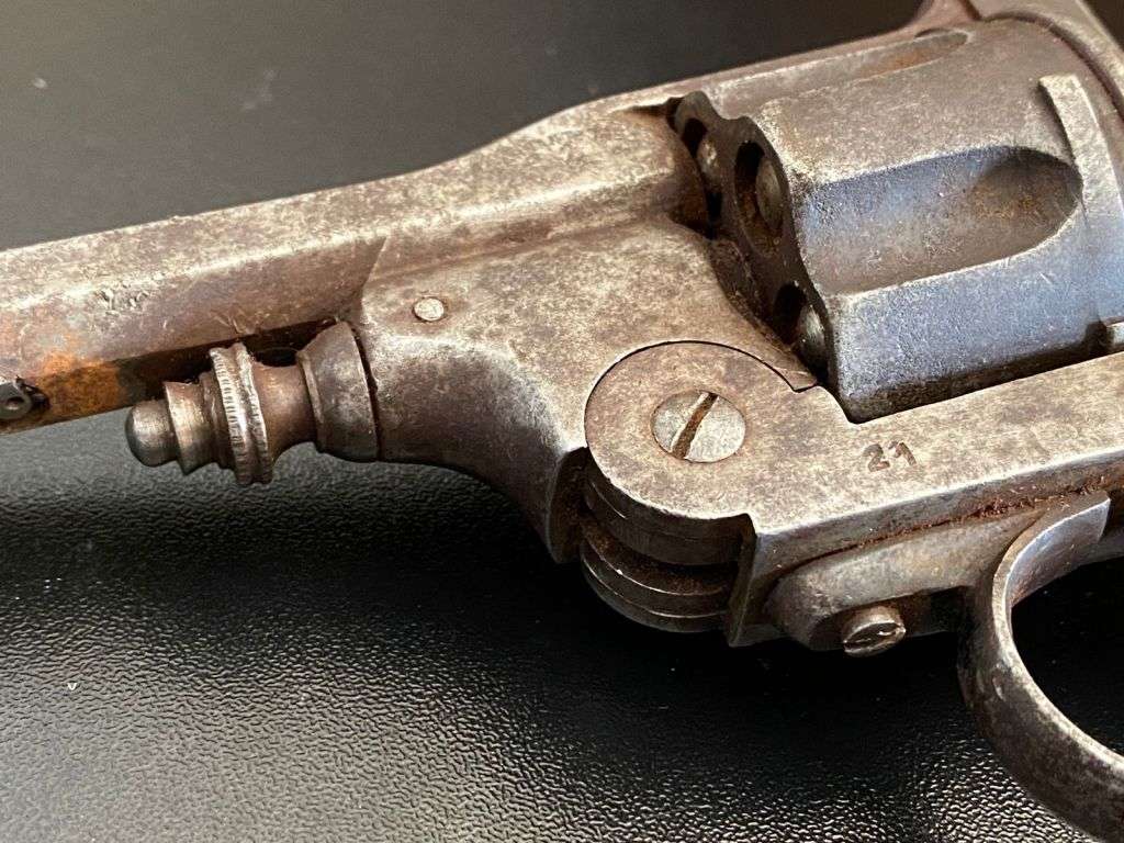 BELGIAN JEAN WARNANT .450 REVOLVER MADE 1870`S-1890`S-THIS REVOLVER IS FULL DEACTIVATED AND CAN ONLY