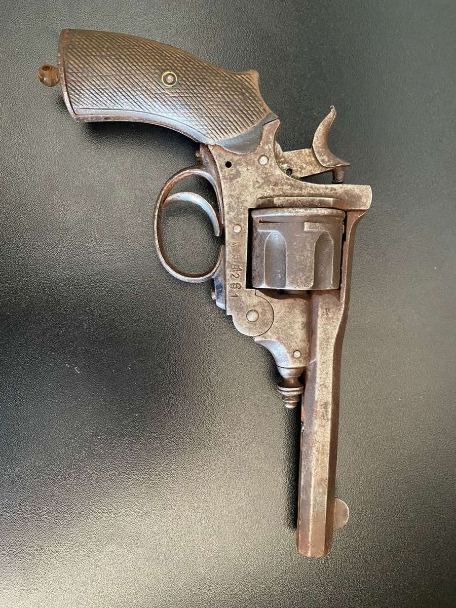 BELGIAN JEAN WARNANT .450 REVOLVER MADE 1870`S-1890`S-THIS REVOLVER IS FULL DEACTIVATED AND CAN ONLY